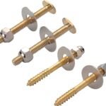 ProSource PMB-482-3L Bolt Screw Set, Steel, Brass, For: Use to Attach Toilet to Flange