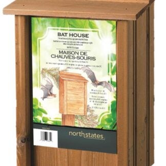 North States 1641 Bat House, 9 in W, 5-1/4 in D, 12 in H, Cedar Wood, Post, Fence Mounting