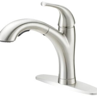 Boston Harbor TOBI21040010NP Pull Out Kitchen Faucet, 1.8 gpm, 1-Faucet Handle, 1, 3-Faucet Hole, Metal/Plastic, Deck