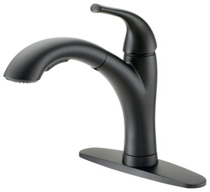 Boston Harbor TOBI21040011BL Pull Out Kitchen Faucet, 1.8 gpm, 1-Faucet Handle, 1, 3-Faucet Hole, Metal/Plastic, Deck