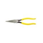 KLEIN TOOLS D203-8 Nose Plier, 8-7/16 in OAL, 1-1/4 in Jaw Opening, Yellow Handle, Dipped Handle, 1 in W Jaw