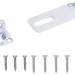 ProSource LR-125-BC3L-PS Safety Hasp, 3-1/2 in L, 3-1/2 in W, Steel, Zinc, 3/8 in Dia Shackle, Swivel Staple