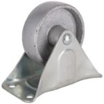 ProSource JC-S04 Rigid Caster, 4 in Dia Wheel, 1-1/4 in W Wheel, Steel Wheel, Gray, 500 lb, Steel Housing Material