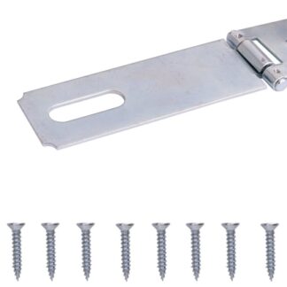 ProSource LR-122-BC3L-PS Safety Hasp, 4-1/2 in L, 4-1/2 in W, Steel, Zinc, 7/16 in Dia Shackle, Fixed Staple