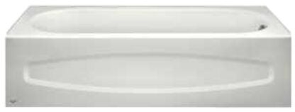 American Standard Colony Series 0182000.020 Bathtub, 60 in L, 30 in W, 16-1/4 in H, Porcelain/Steel, White, Glossy