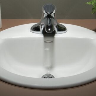 American Standard Colony Series 0346403.02 Countertop Sink, Oval Basin, 4 in Faucet Centers, 3-Deck Hole, 20-1/2 in OAW