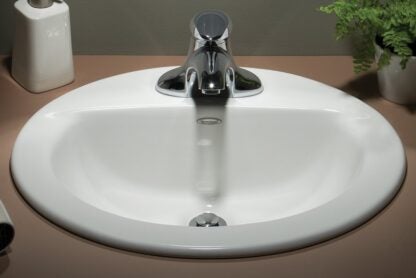 American Standard Colony Series 0346403.02 Countertop Sink, Oval Basin, 4 in Faucet Centers, 3-Deck Hole, 20-1/2 in OAW