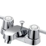 Boston Harbor F5120005CP Lavatory Faucet, 1.2 gpm, 2-Faucet Handle, 3-Faucet Hole, Metal/Plastic, Chrome Plated