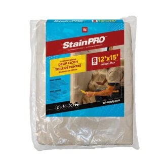 StainPro 775 Drop Cloth, 15 ft L, 12 ft W, 100% Cotton Canvas