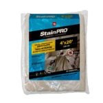 StainPro 990 Drop Cloth, 4 ft L, 20 ft W, Canvas/Polypropylene, Natural