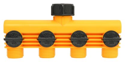 Landscapers Select YM20820 Tap Manifold Connector, 4 Way, Black/Yellow Sells in Quantity of 8