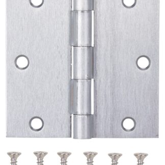 ProSource 20338SCX Square Corner Door Hinge, Steel, Satin Chrome, Loose Pin, 180 deg Range of Motion