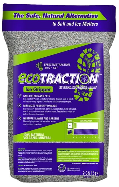 ecoTRACTION ET9RB Ice Melter, Granule Crystal, Solid, 9.1 kg Bag