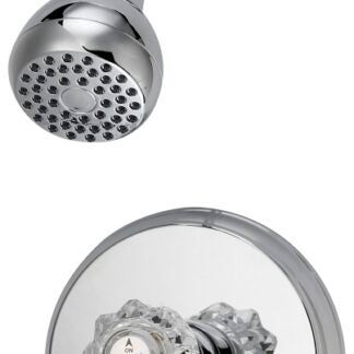 Boston Harbor GU-F1010207CP Shower Faucet, 1.75 gpm, 2.75 in Showerhead, Metal/Plastic, Round Showerhead, Knob Handle