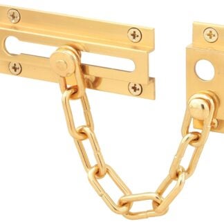 Defender Security U-9907 Chain Door Guard, Solid Brass, Polished Brass