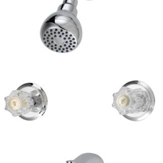 Boston Harbor GU-TQOB016CP Tub and Shower Faucet, Fixed Mount Showerhead, 1.75 gpm Showerhead, 1 Spray Settings