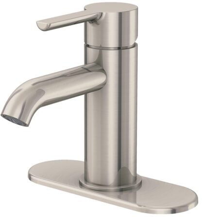 Boston Harbor FS6A0128NP Lavatory Faucet, 1.2 gpm, 1-Faucet Handle, 1 or 3-Faucet Hole, Metal/Plastics, Brushed Nickel