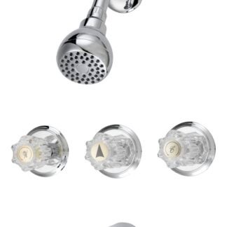 Boston Harbor GU-F3010506CP Tub/Shower, Fixed Mount Showerhead, 1.75 gpm Showerhead, 1 Spray Settings, 3-Handle