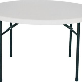 Simple Spaces BT048X001A Folding Table, 48 in OAW, 48 in OAD, 29-1/4 in OAH, Steel Frame, Polyethylene Tabletop