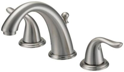 Boston Harbor TQ-FW6B0000NP Lavatory Faucet, 1.2 gpm, 2-Faucet Handle, 3-Faucet Hole, Brass/Plastic/Zinc, Lever Handle