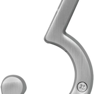 Hy-Ko Prestige Series BR-43SN/3 House Number, Character: 3, 4 in H Character, Nickel Character, Brass Sells in Quantity of 3