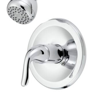 Boston Harbor TQ-F1214517CP Tub/Shower, Fixed Mount Showerhead, 1.75 gpm Showerhead, 1 Spray Settings, 1-Handle