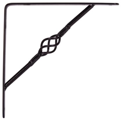 ProSource SB-017PS Decorative and Elegant Shelf Bracket, 220 lb/Pair, 8 in L, 8 in H, Steel, Black