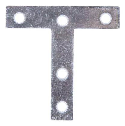 ProSource 22529ZCL T-Plate, 3 in L, 3 in W, 2 mm Thick, Steel, Zinc Sells in Quantity of 20