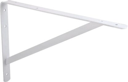 ProSource 21024PHL-PS Heavy-Duty Shelf Bracket, 550 lb/Piece, 12 in L, 8 in H, Steel, White Sells in Quantity of 8