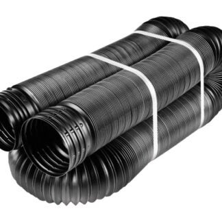 Amerimax FLEX-Drain Series 52001 Drain Pipe Tubing, 4 in, Polypropylene, Black, 50 ft L