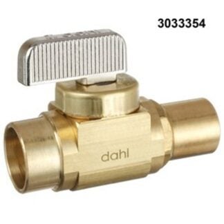 Dahl mini-ball 521-13-23-BAG In-Line Stop and Isolation Valve, 1/2 in Connection, Female, Brass Body