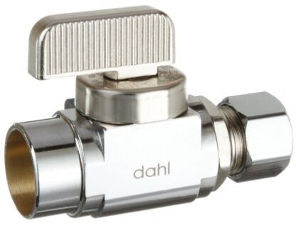 DAHL mini-ball 511-13-31-BAG Stop Valve, 1/2 x 3/8 in Connection, Female Solder x Compression, 250 psi Pressure