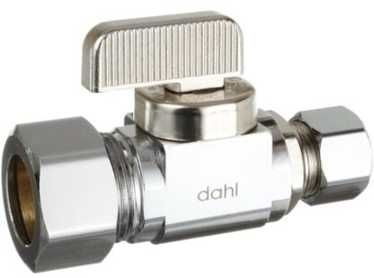 DAHL mini-ball 511-33-31-BAG Stop Valve, 5/8 x 3/8 in Connection, Compression, 250 psi Pressure, Manual Actuator