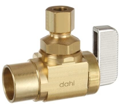 Dahl mini-ball 621-13-30-BAG Stop Valve, 1/2 x 1/4 in Connection, Female Solder x Compression, 250 psi Pressure