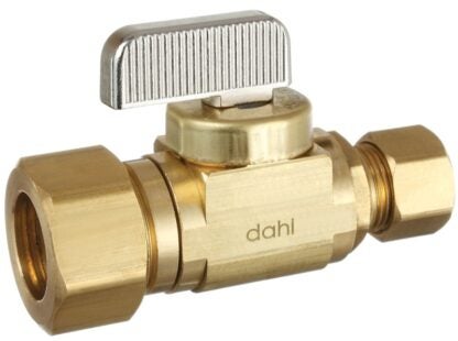 Dahl mini-ball 521-33-31-BAG Stop Valve, 5/8 x 3/8 in Connection, Compression, 250 psi Pressure, Manual Actuator