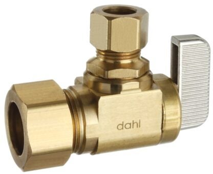 Dahl mini-ball 621-33-31 Angle Shut-Off Valve, 5/8 x 3/8 in Connection, Brass Body