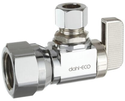 Dahl mini-ball 611-53-31-BAG Angle Valve, 1/2 x 3/8 in Connection, FIP x Compression, 250 psi Pressure, Brass Body