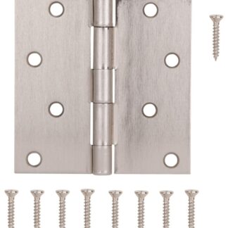 ProSource 20339SNX Square Corner Door Hinge, Steel, Satin Nickel, Loose Pin, 180 deg Range of Motion