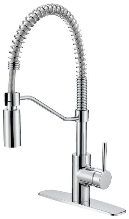 Boston Harbor FP4A0096CP Spring Pull-Down Kitchen Faucet, 1.8 gpm, 1 -Faucet Handle, 1 or 3 Hole -Faucet Hole