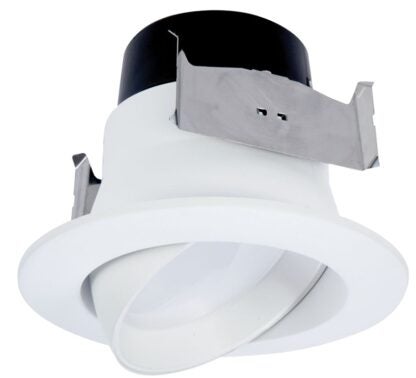 Halo LA4 Series LA4069301EWH Adjustable Gimbal, 9 W, 120 VAC, 1-Lamp, LED Lamp, White, Matte