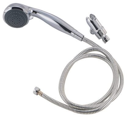 Boston Harbor S2254G22CP Hand-Held Shower Head, 1.75 gpm, 1/2-14 NPT Connection, Threaded, 5-Spray Function, PVC