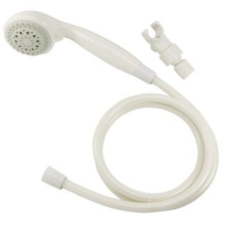 Boston Harbor S2254G22WH Hand-Held Shower Head, 1.75 gpm, 1/2-14 NPT Connection, Threaded, 5-Spray Function, PVC, White