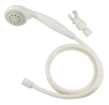 Boston Harbor S2254G22WH Hand-Held Shower Head, 1.75 gpm, 1/2-14 NPT Connection, Threaded, 5-Spray Function, PVC, White