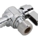 Moen M-Line Series M4740PB Angled Ball Shut-Off Valve, 3/8 x 1/2 in Connection, Compression x PEX, Brass Body