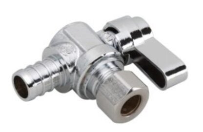 Moen M-Line Series M4740PB Angled Ball Shut-Off Valve, 3/8 x 1/2 in Connection, Compression x PEX, Brass Body