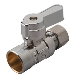 Moen M-Line Series M4791PB Straight Ball Shut-Off Valve, 3/8 x 1/2 in Connection, Compression x Sweat, Brass Body