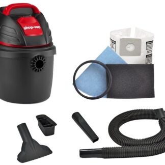 Shop-Vac 9303511 Wet/Dry Vacuum, 2.5 gal Vacuum, 60 cfm Air, 2.5 hp, 120 VAC, Black Housing