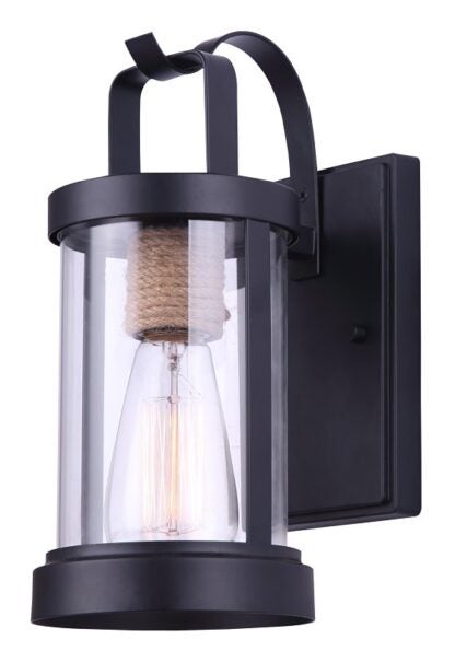 Canarm DELANO IOL457BKR Outdoor Light, 120 V, 60 W, Type A Lamp, Metal Fixture, Black Fixture, Matte Fixture