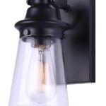 Canarm KORBER IOL458BK Outdoor Light, 60 W, Type A Lamp, Black Fixture, Matte Fixture