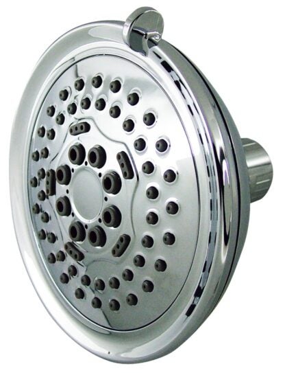 Boston Harbor S1254H00CP Shower Head, 1.75 gpm, 1/2-14 NPT Connection, Threaded, 5-Spray Function, ABS, Chrome